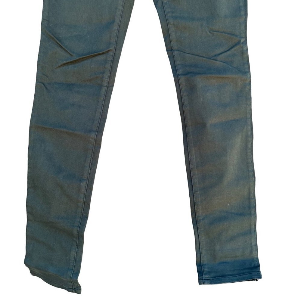 Mazzini Dutti Skinny Fit Denim Forest Green Jeans Made in USA Size 2 - Picture 3 of 13